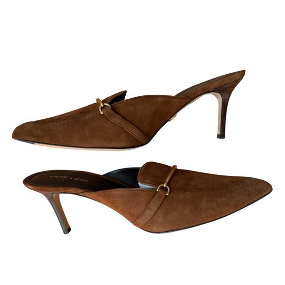 Veronica Beard Leslie suede mule brown. 9.5 NWT heel - Picture 8 of 12